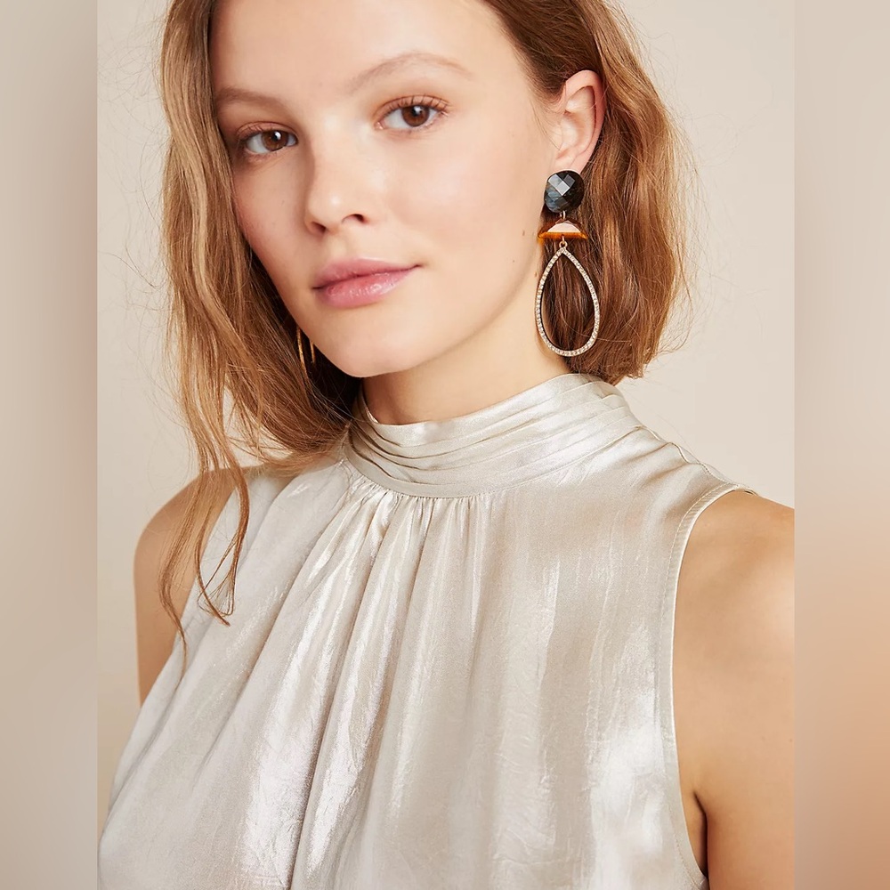 Maeve by Anthropologie shimmer gold Romilly blouse. US size 0